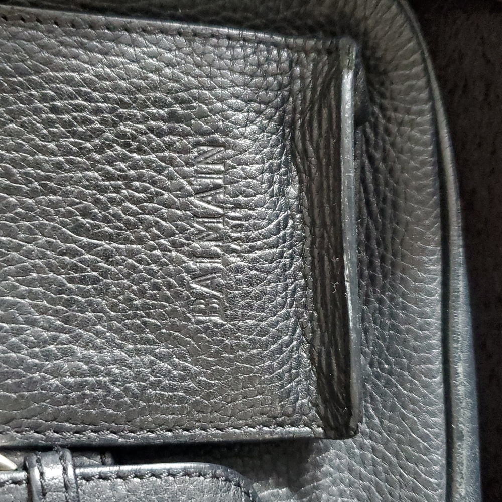 BALMAIN PARIS , Black Leather Men's And Women Shoulder Bag, Retail $1,450 - Picture 2 of 9
